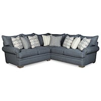 Transitional 4-Seat Sectional Sofa with LAF Loveseat