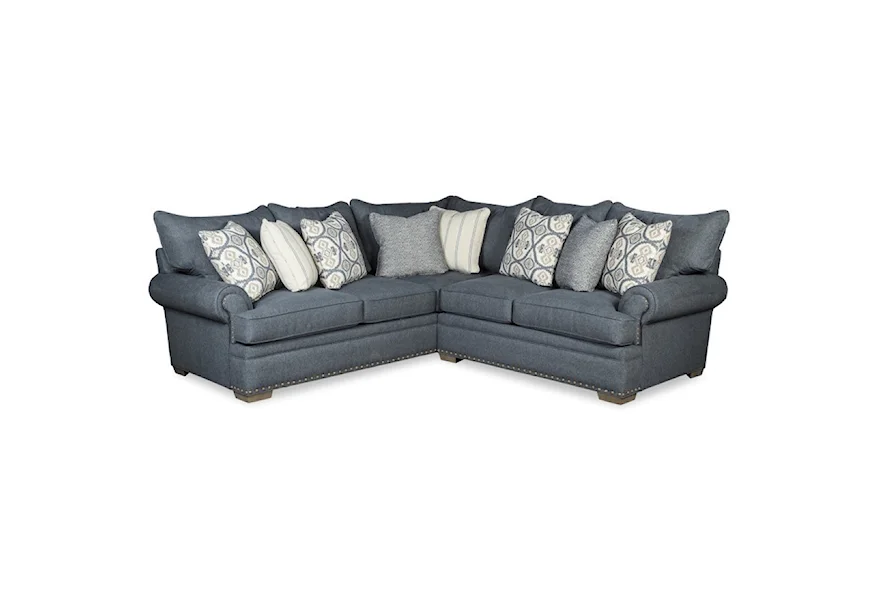 701650 4-Seat Sectional Sofa w/ RAF Loveseat by Hickory Craft at Godby Home Furnishings