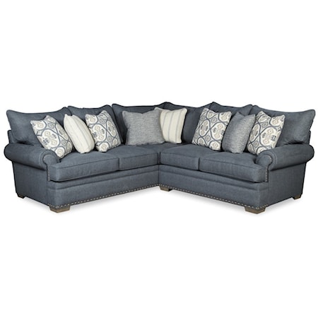 Transitional 4-Seat Sectional Sofa with RAF Loveseat