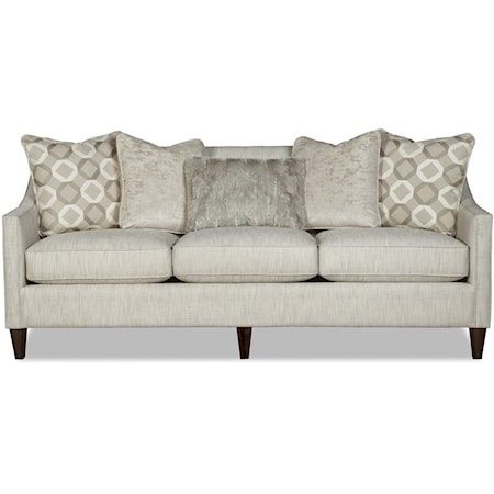 Contemporary Sofa with Tight Back and Toss Pillows