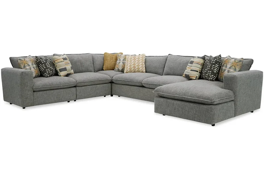 7127 5 PC Sectional w/ Chaise by Hickorycraft at Johnny Janosik