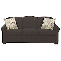 Casual Stationary Sofa with Sock Arms and Wood Feet