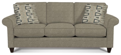 Transitional Sofa with Sock-Rolled Arms