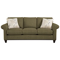 Transitional Sleeper Sofa with Sock-Rolled Arms and Memoryfoam Mattress