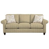 Transitional Sofa with Sock-Rolled Arms