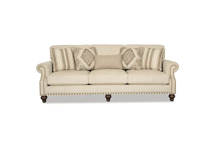 7623 Sofa w/ 2 Sizes Brass Nails by Hickory Craft at Godby Home Furnishings