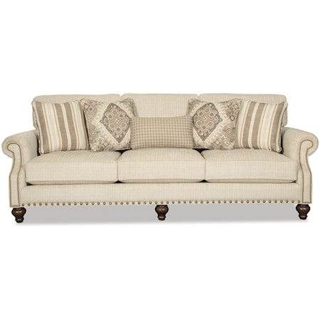 Sofa w/ 2 Sizes Brass Nails