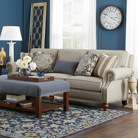 Sofa w/ 2 Sizes Brass Nails