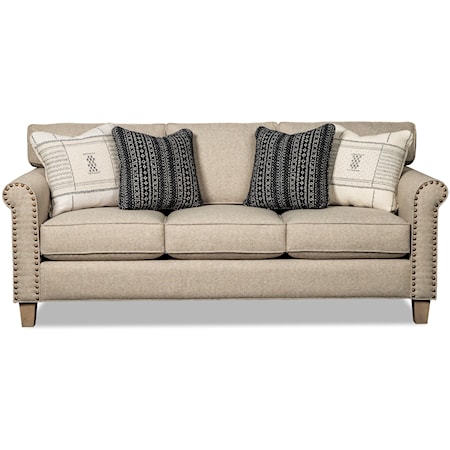 Transitional Sofa with Brass Nails