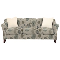 Stationary Sofa with Flared Arms