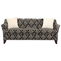 Stationary Sofa with Flared Arms