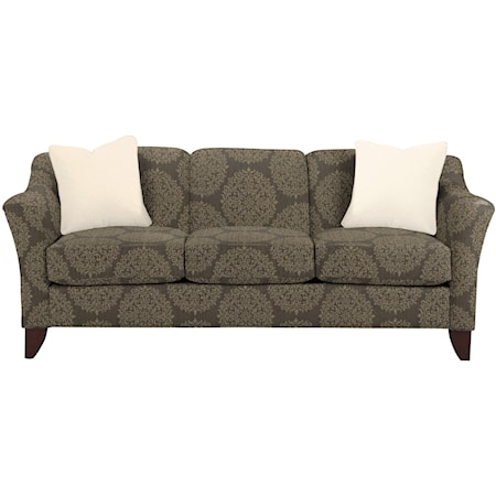 Stationary Sofa with Flared Arms