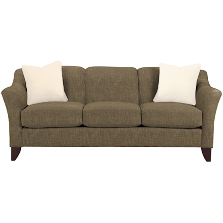 Stationary Sofa with Flared Arms