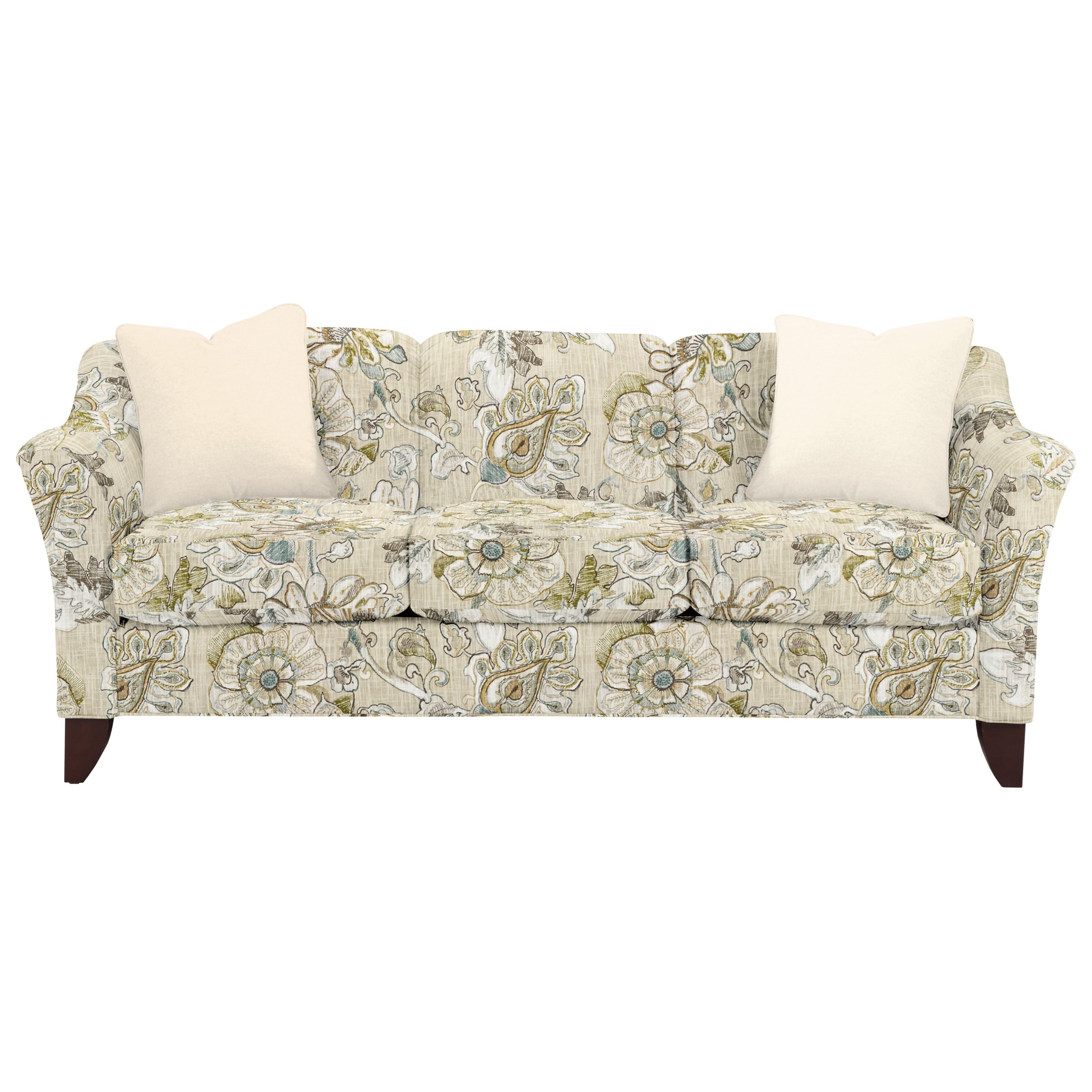 Stationary Sofa with Flared Arms