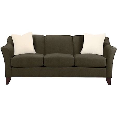 Stationary Sofa with Flared Arms