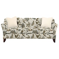 Stationary Sofa with Flared Arms