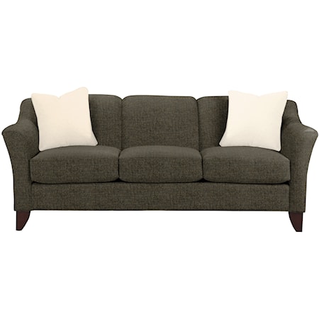 Stationary Sofa with Flared Arms