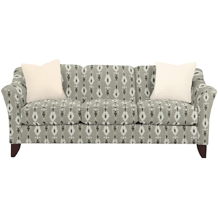 Stationary Sofa with Flared Arms