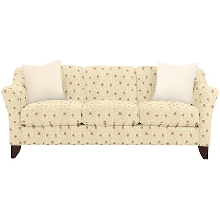 Stationary Sofa with Flared Arms