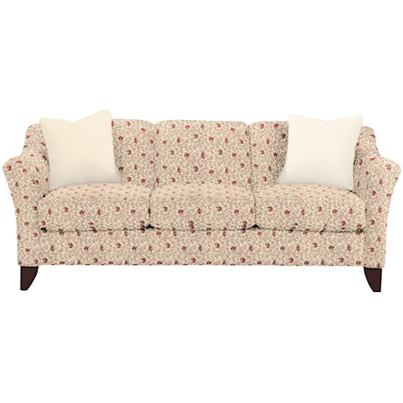 Stationary Sofa with Flared Arms