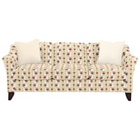 Stationary Sofa with Flared Arms