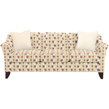 Stationary Sofa with Flared Arms