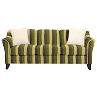 Stationary Sofa with Flared Arms