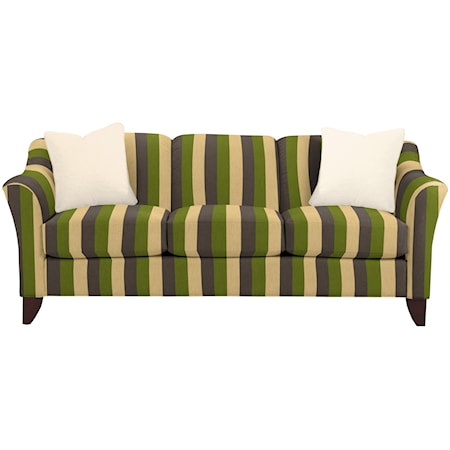 Stationary Sofa with Flared Arms