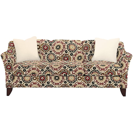 Stationary Sofa with Flared Arms