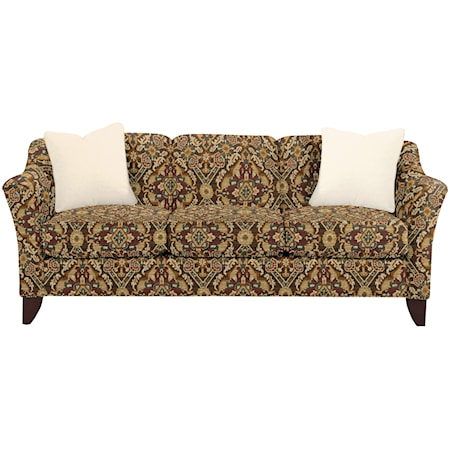 Stationary Sofa with Flared Arms