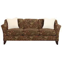 Stationary Sofa with Flared Arms