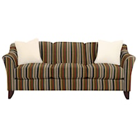 Stationary Sofa with Flared Arms