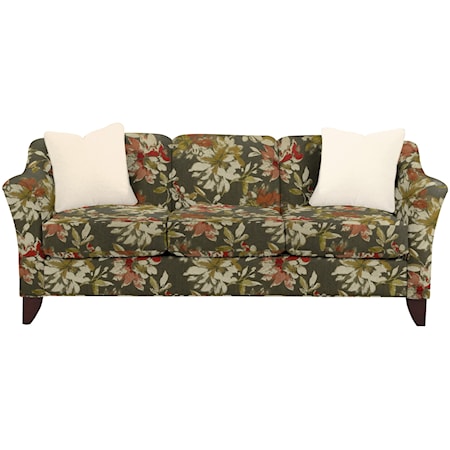 Stationary Sofa with Flared Arms