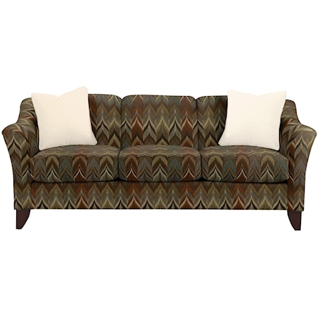 Stationary Sofa with Flared Arms