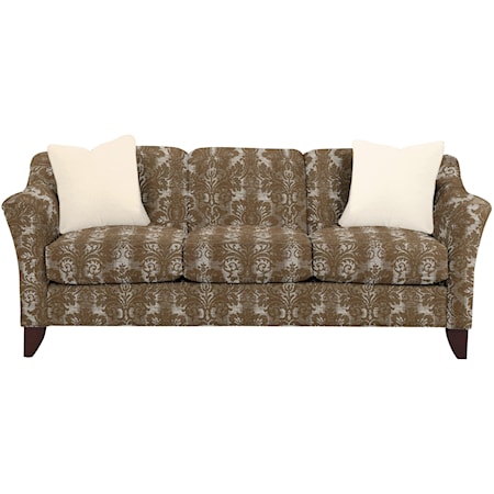 Stationary Sofa with Flared Arms