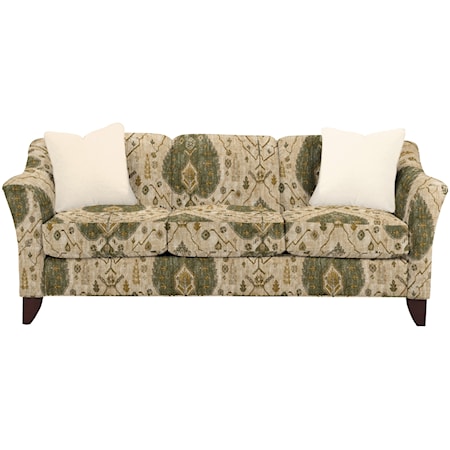 Stationary Sofa with Flared Arms