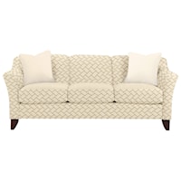 Stationary Sofa with Flared Arms