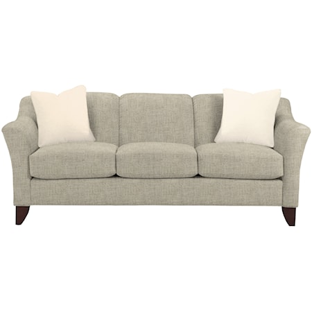 Stationary Sofa with Flared Arms