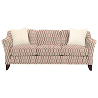 Stationary Sofa with Flared Arms