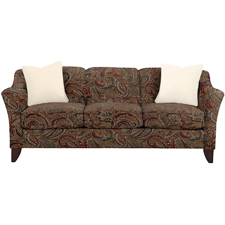 Stationary Sofa with Flared Arms