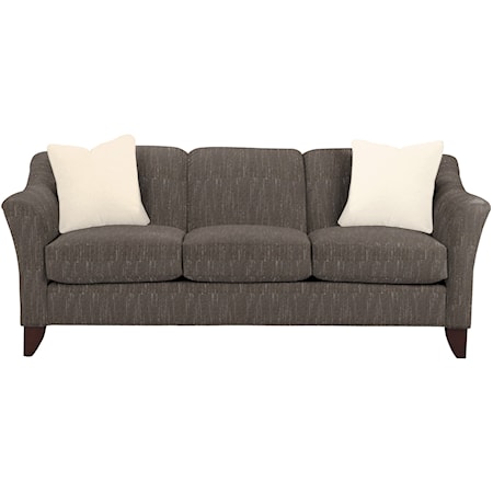 Stationary Sofa with Flared Arms