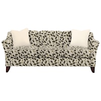 Stationary Sofa with Flared Arms