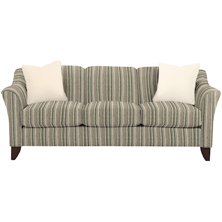 Stationary Sofa with Flared Arms