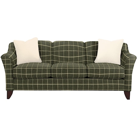 Stationary Sofa with Flared Arms