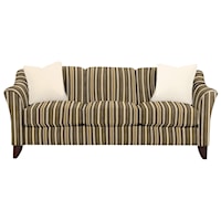 Stationary Sofa with Flared Arms