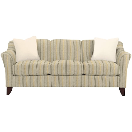 Stationary Sofa with Flared Arms