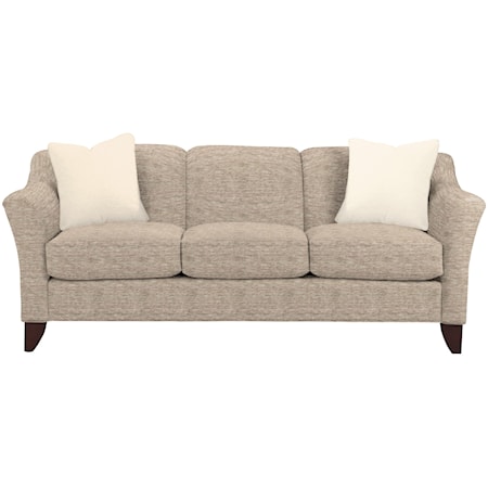 Stationary Sofa with Flared Arms