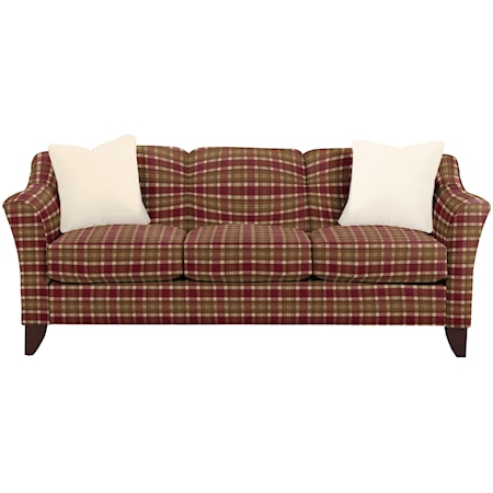 Stationary Sofa with Flared Arms