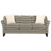 Stationary Sofa with Flared Arms