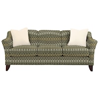 Stationary Sofa with Flared Arms